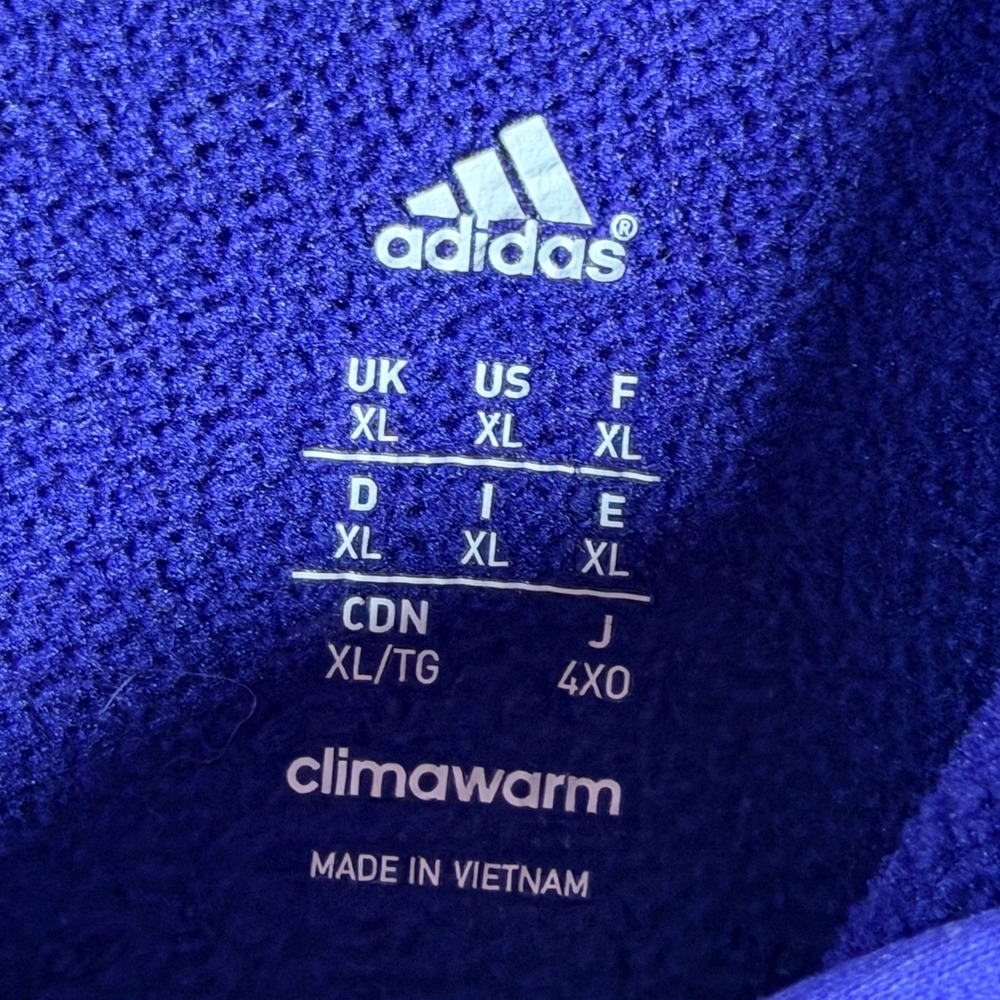 Adidas Mens XL Crown College ClimaWarm Hoodie Purple Graphic Sweatshirt M34538 - Picture 9 of 14